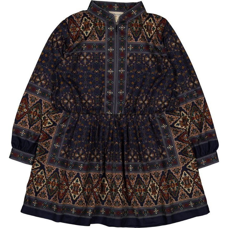 louis louise katharina dress cashmere navy, girls patterned dresses