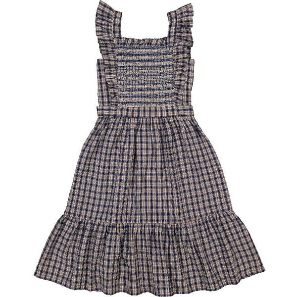 louis louise evita dress cotton crepe tartan, girl's tween ruffle dresses