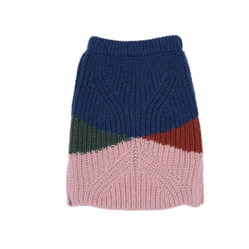 bobo choses color block knitted skirt, girls knit bottoms