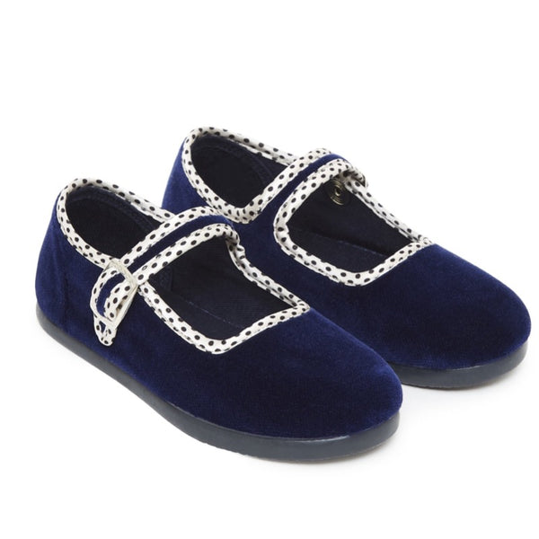 bonton blue velvet Mary Janes