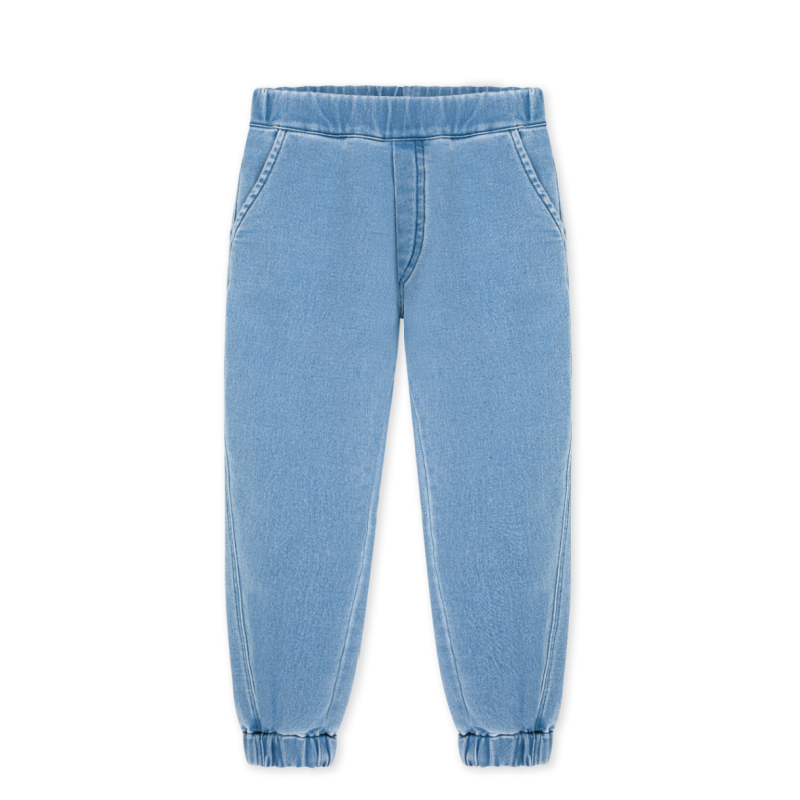 kids on the moon sky denim trousers blue