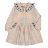 louis louise caro dress twill check cream