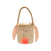 meri meri gingham bunny straw bag