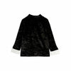 mini rodini mock neck crush velour blouse black