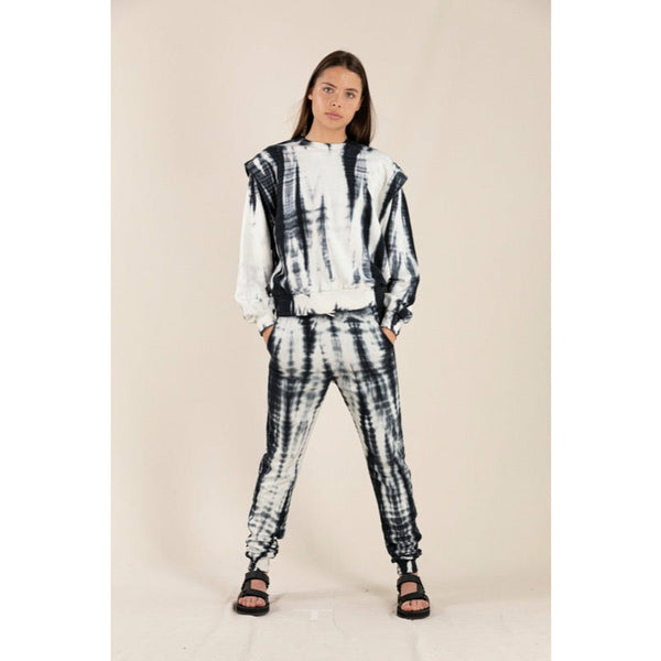 Black and white tie dye online tracksuit