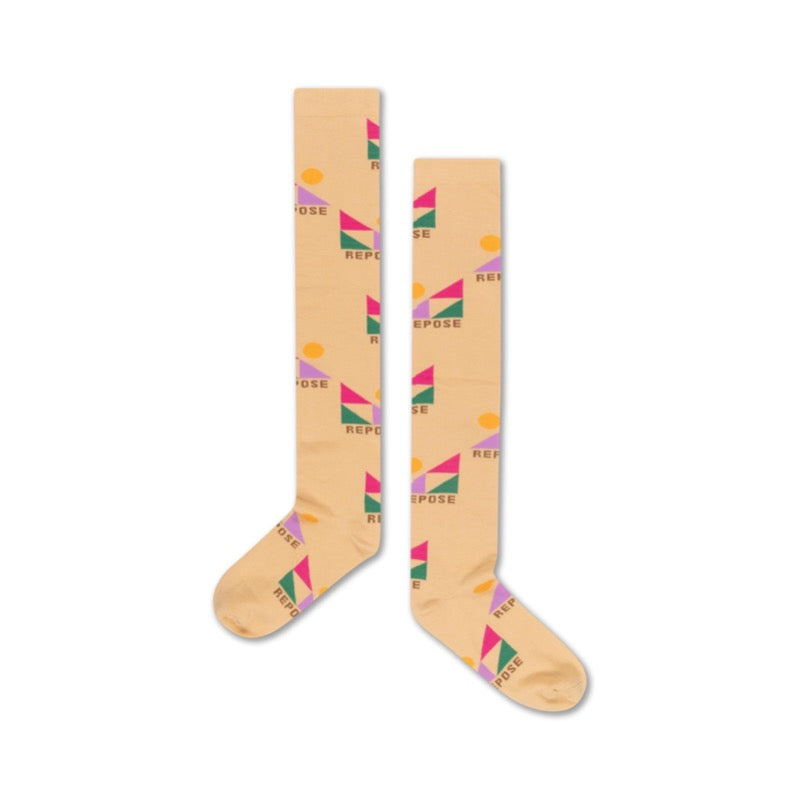 repose ams knee socks repose print