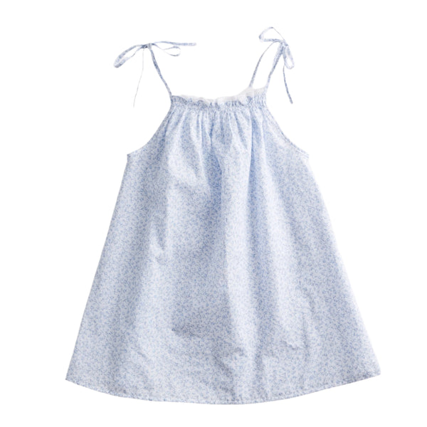 belle enfant gathered sundress ditsy floral blue, spring summer baby and girls dresses from kodomo boston, free shipping