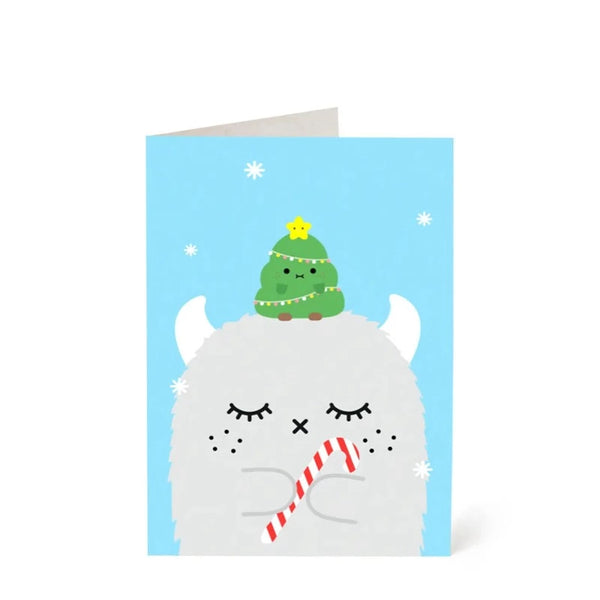 noodoll ricepuffy snow monster greeting card