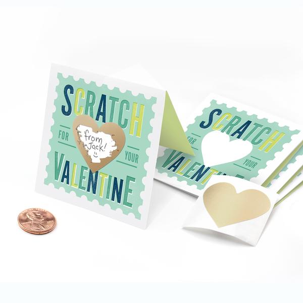 inklings paperie 18 pack scratch-off valentines blue