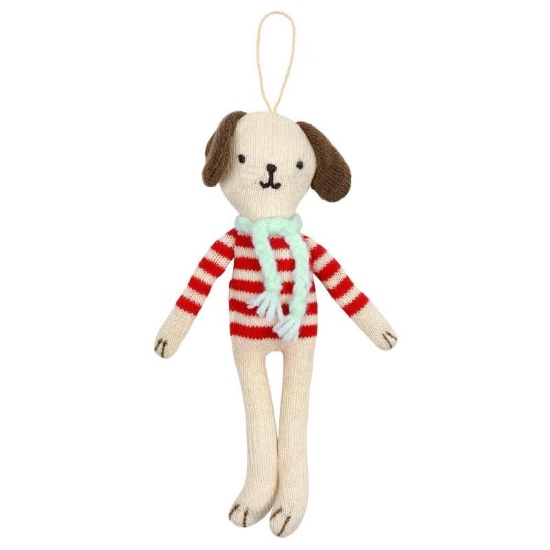 meri meri stripy dog tree decoration