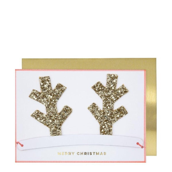 meri meri antlers christmas crown card, holiday cards