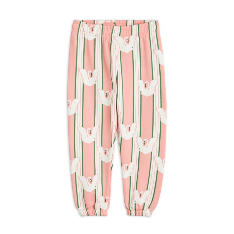 mini rodini swan aop sweatpants pink