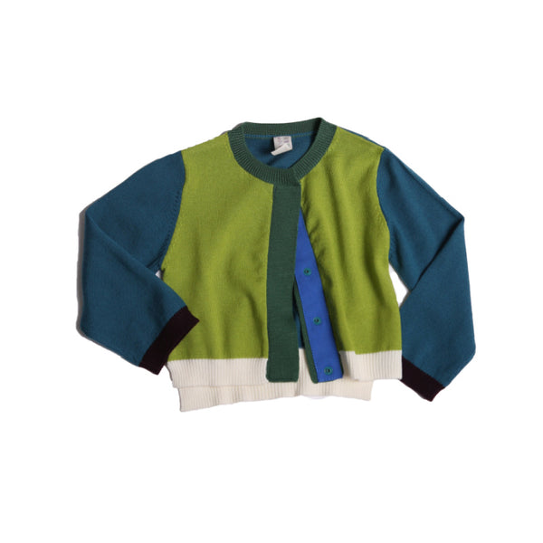 tia cibani ellsworth patchwork baby cardigan river mix