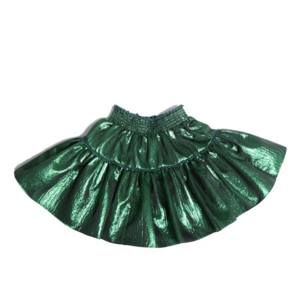 tia cibani antoinette petticoat tutu acacia, girls skirts, shiny metallic green